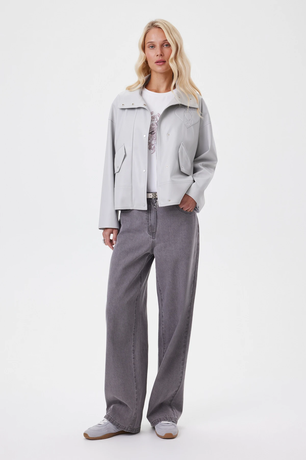 Брюки джинсовые серые 7