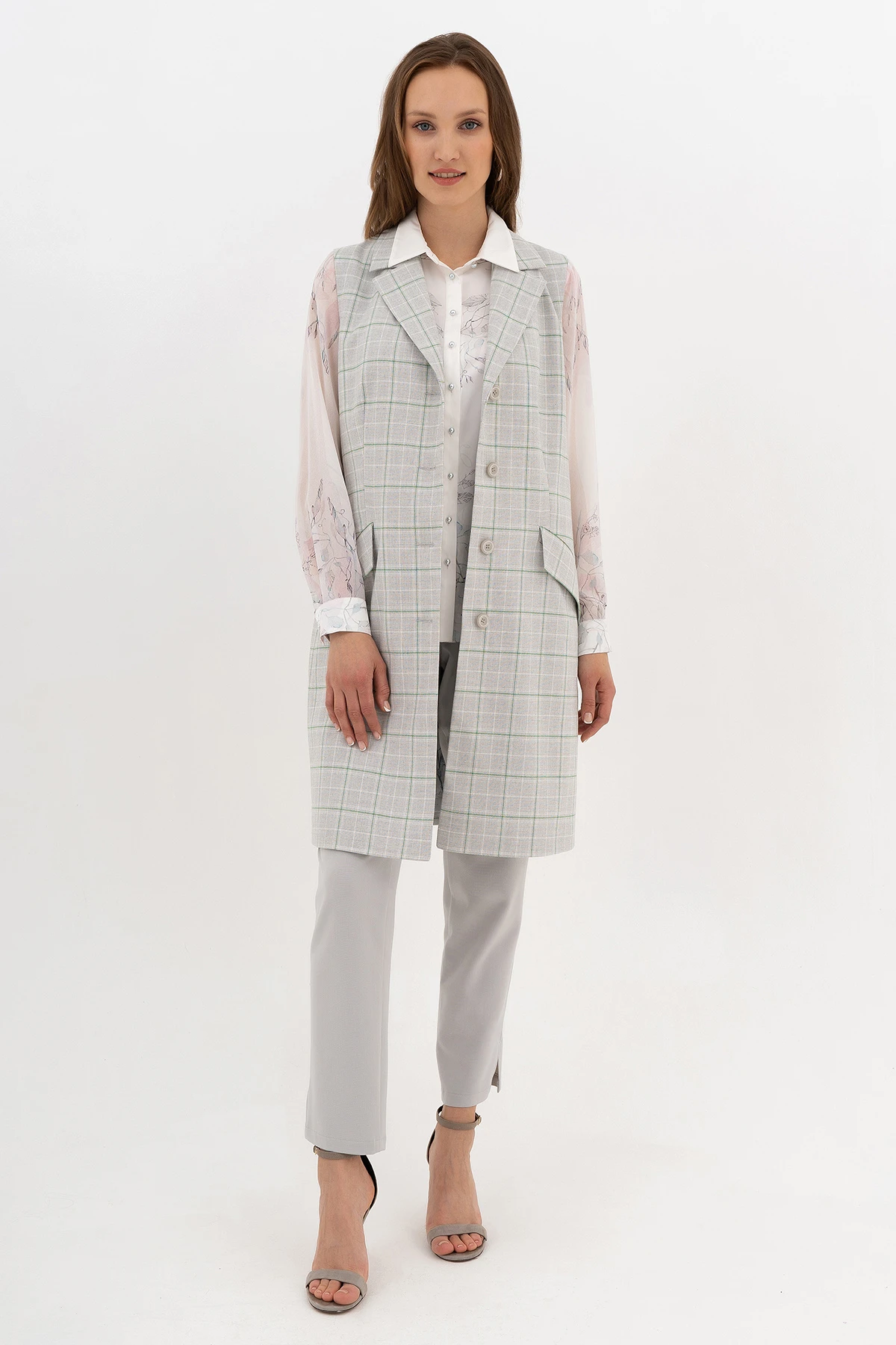 Жилет удлиненный "Подводный город" 2