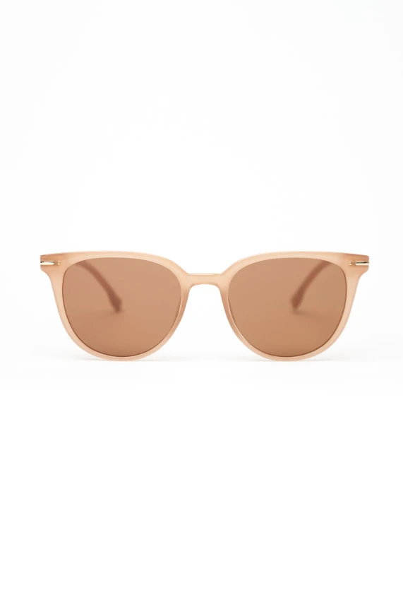 Очки бежевые квадратные с футляром