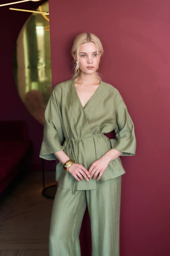 Жакет с поясом «Олива»