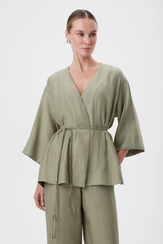 Жакет с поясом «Олива»