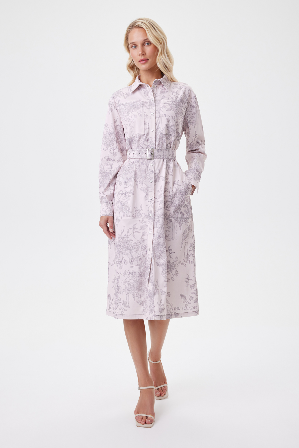 Платье с поясом Розовые мечты 25680₽