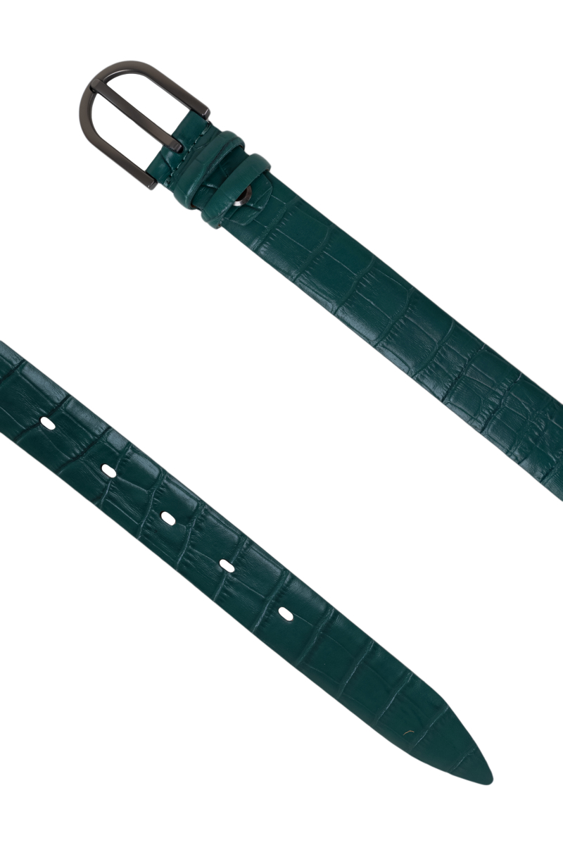 Пояс BGD зеленый крокодил натур.кожа 2,5см